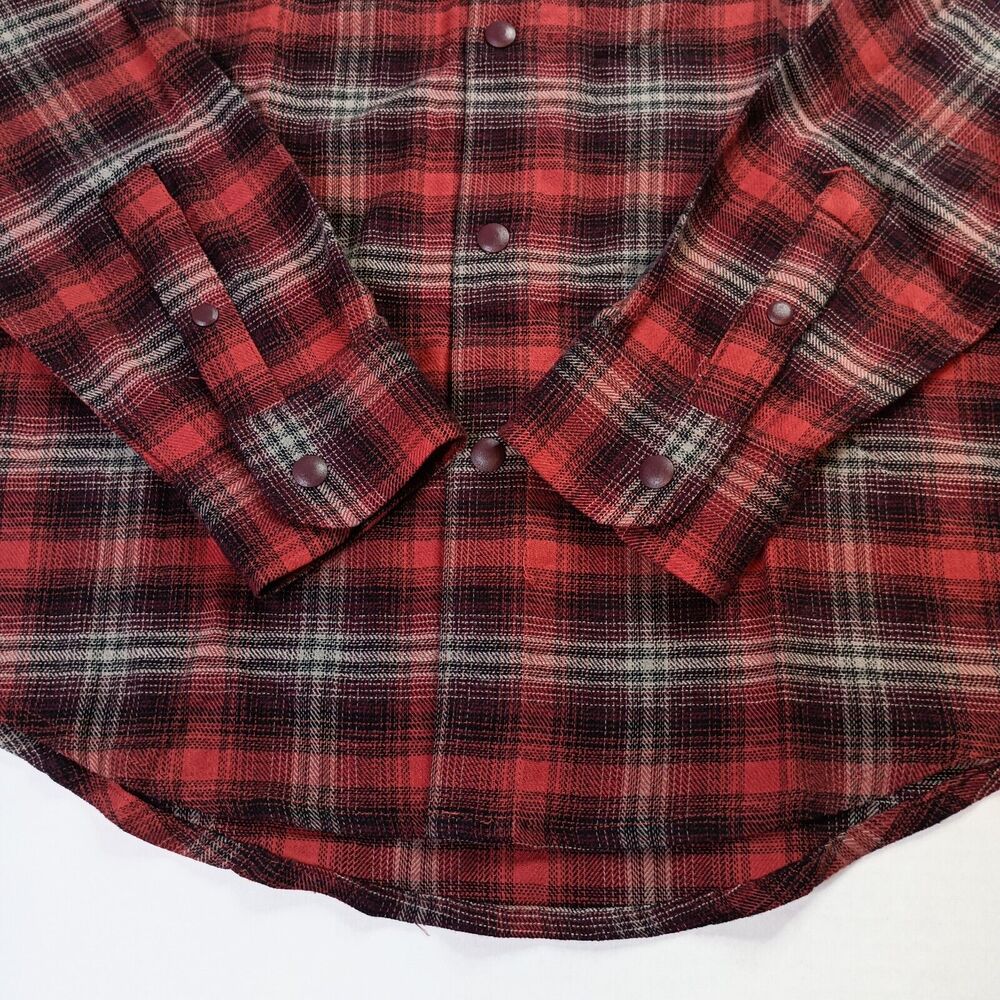 Under Armour Plaid Shirt Men's M Medium Red Tradesman Flex Snap Flannel Fitted - Picture 2 of 9